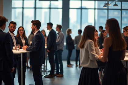Groupe diversifi&eacute; lors d'une conf&eacute;rence professionnelle