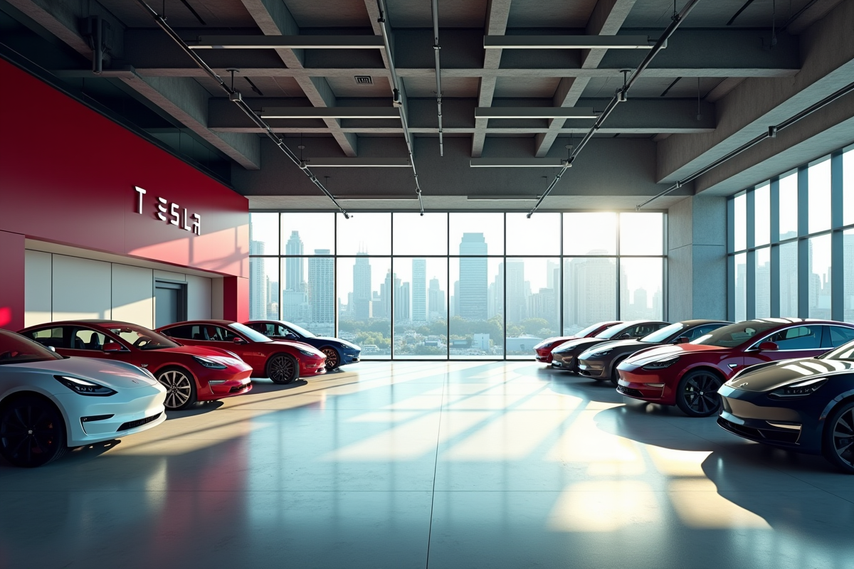 Showroom Tesla vide et abandonné en plein jour